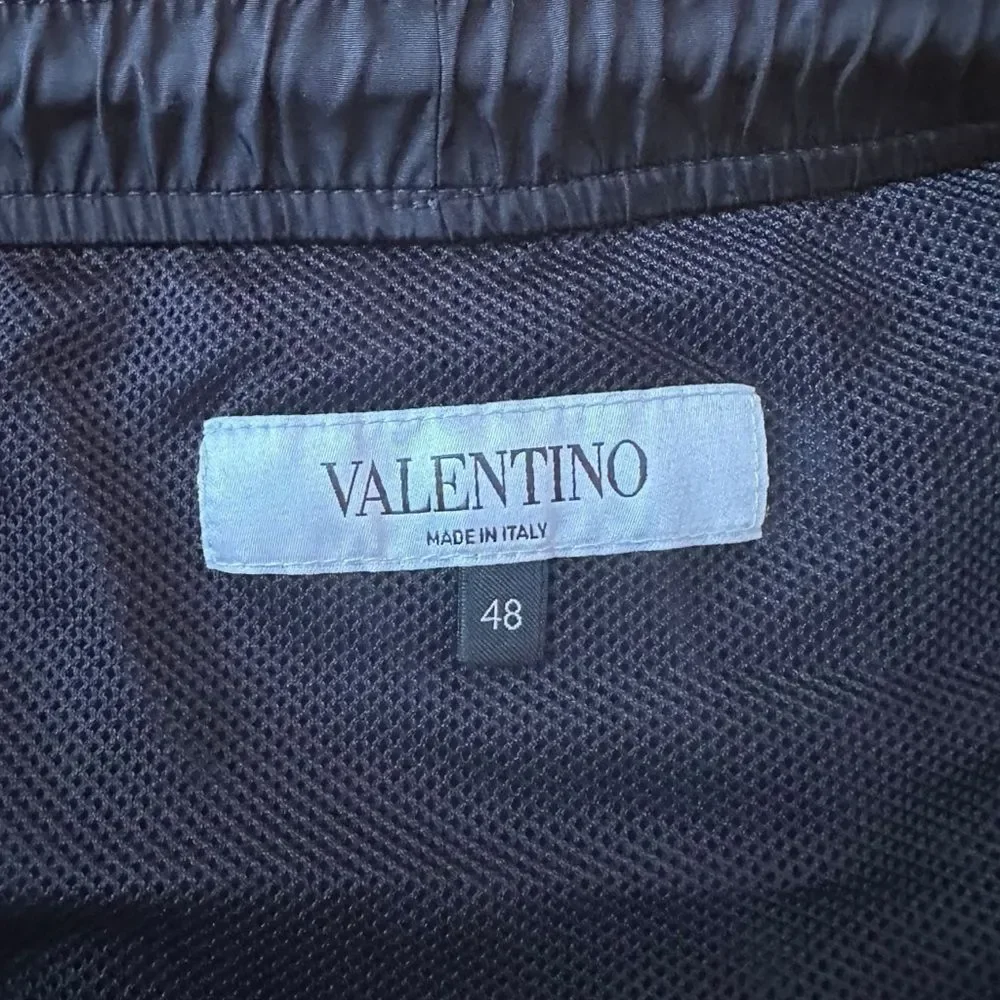Valentino Garavani Short-Length Logo-Print Swim Shorts Black, Size 48, Medium